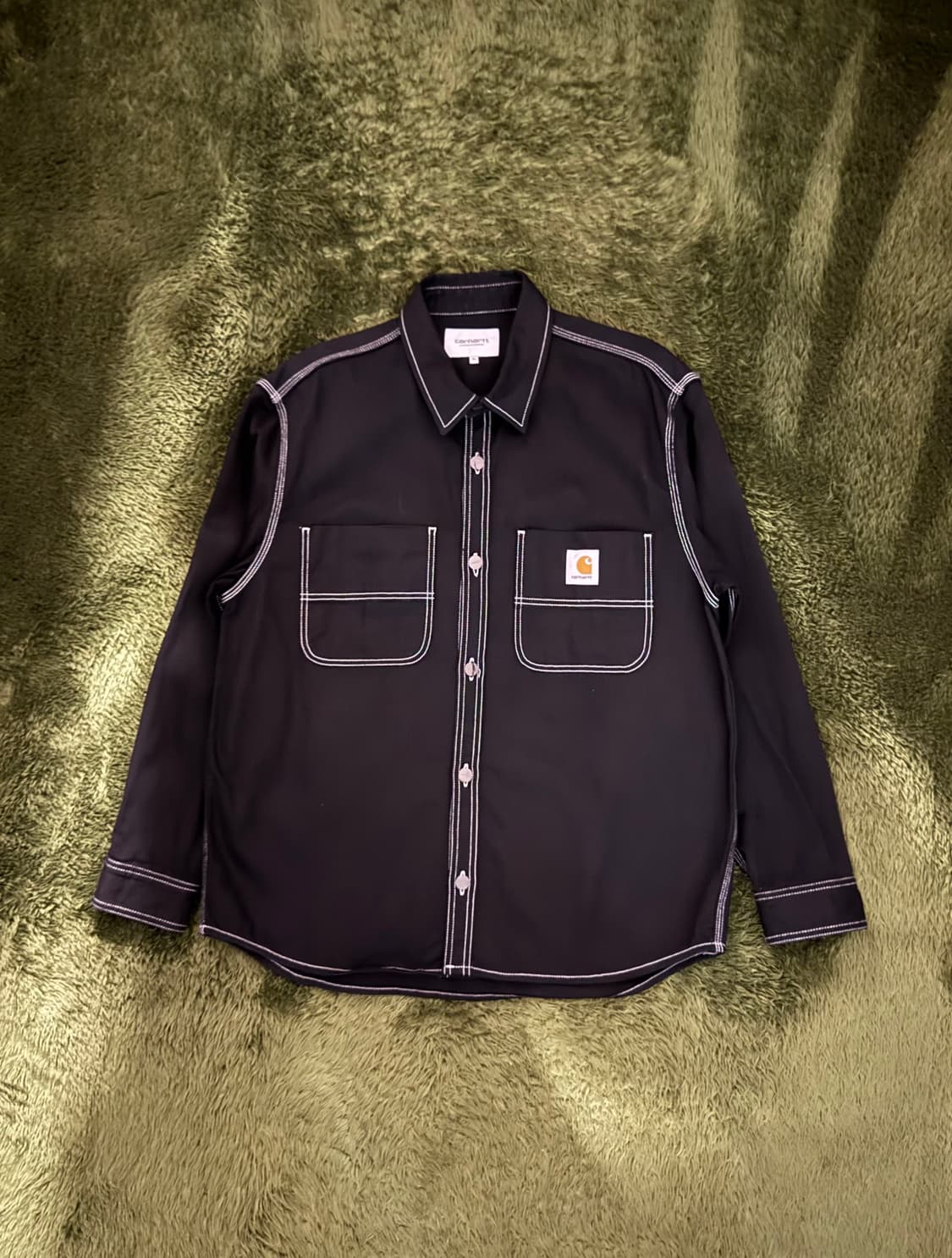 [XL] 칼하트 WIP Chalk 초크 스티치 셔츠 자켓 블랙 상품이미지1