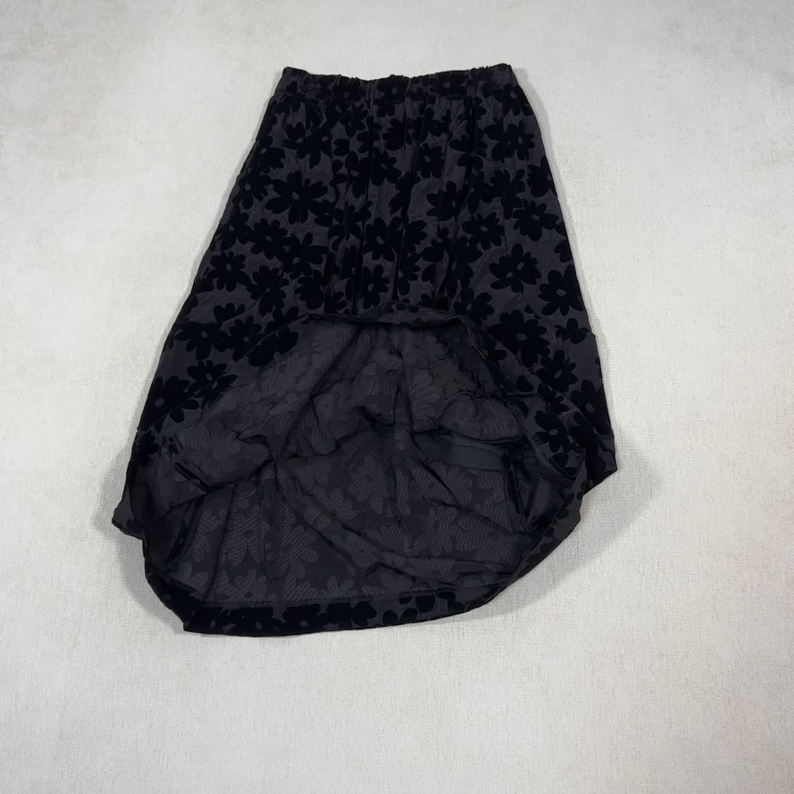 Cotton Velveteen Flower Black Skirt 상품이미지4