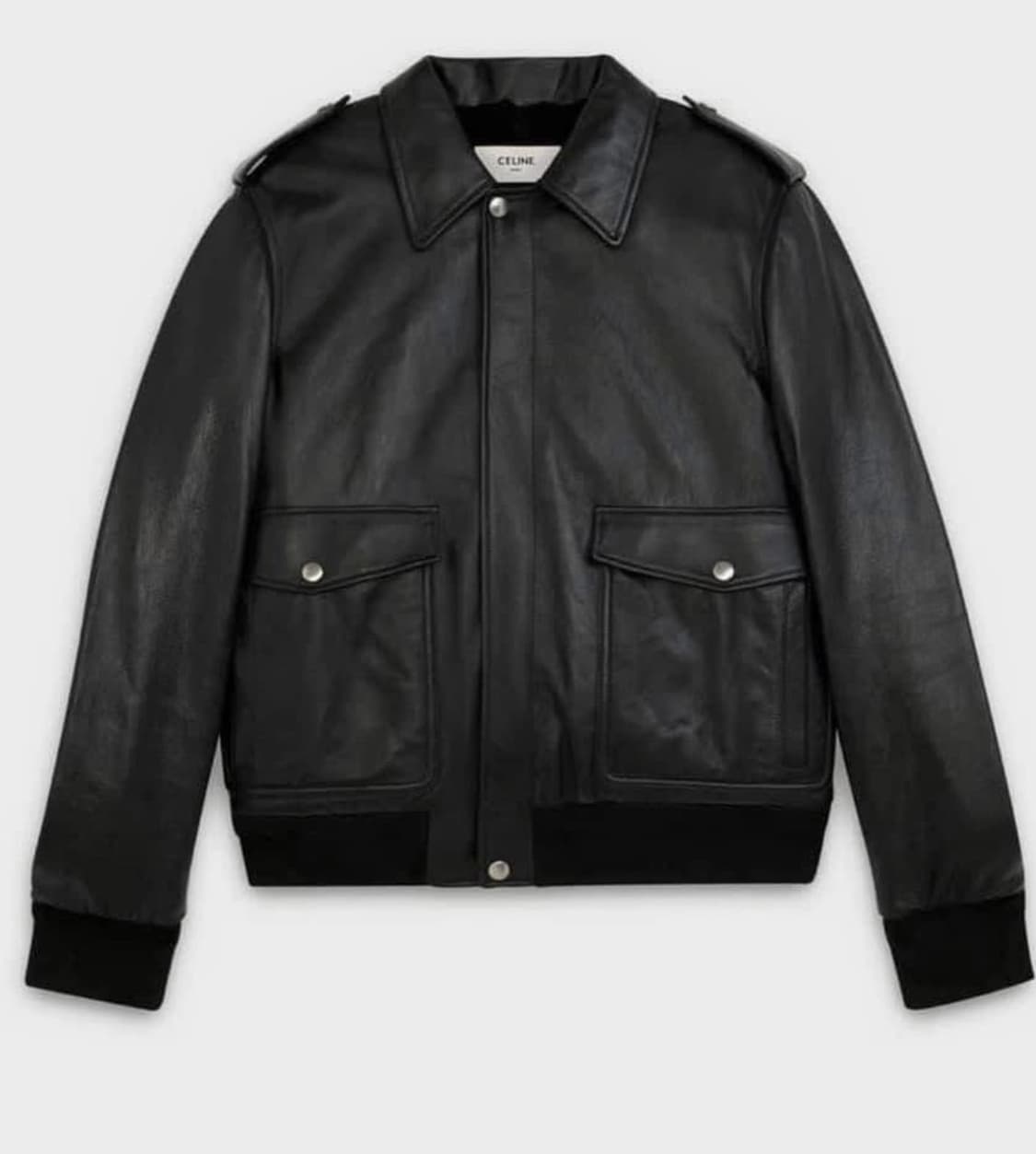 셀린느 19fw 블랙 색상의 셀린느 양털 레더 자켓 상품이미지2