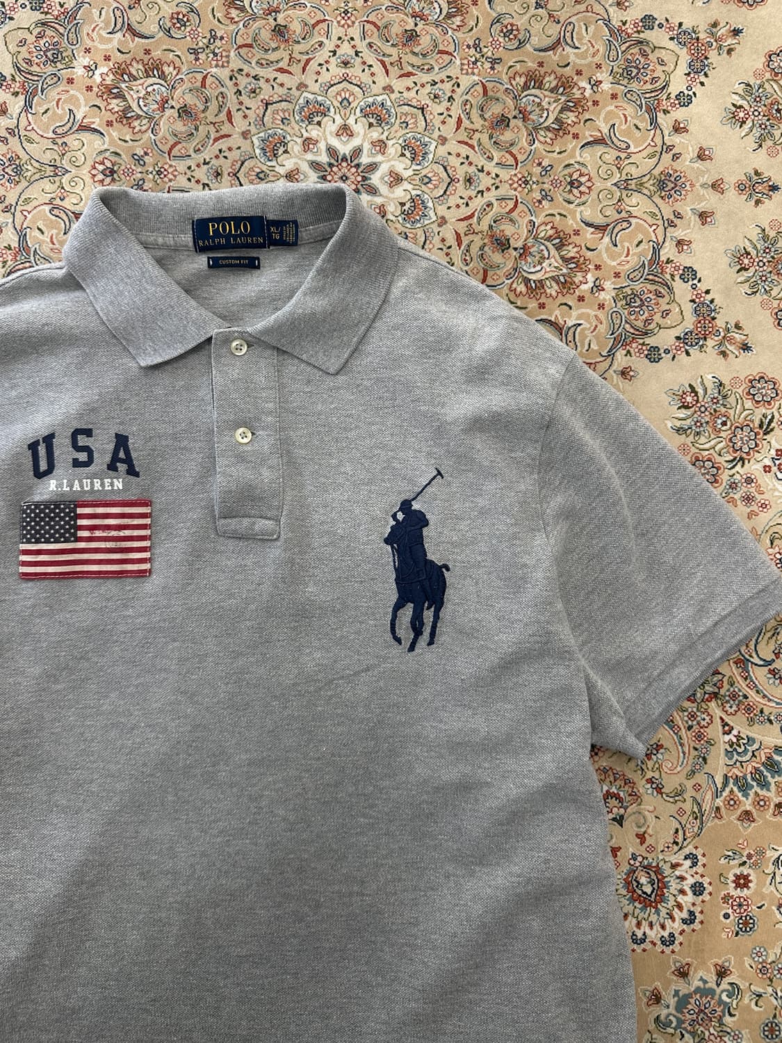 폴로 랄프로렌 그레이 빅포니 USA 성조기 카라티  상품이미지4