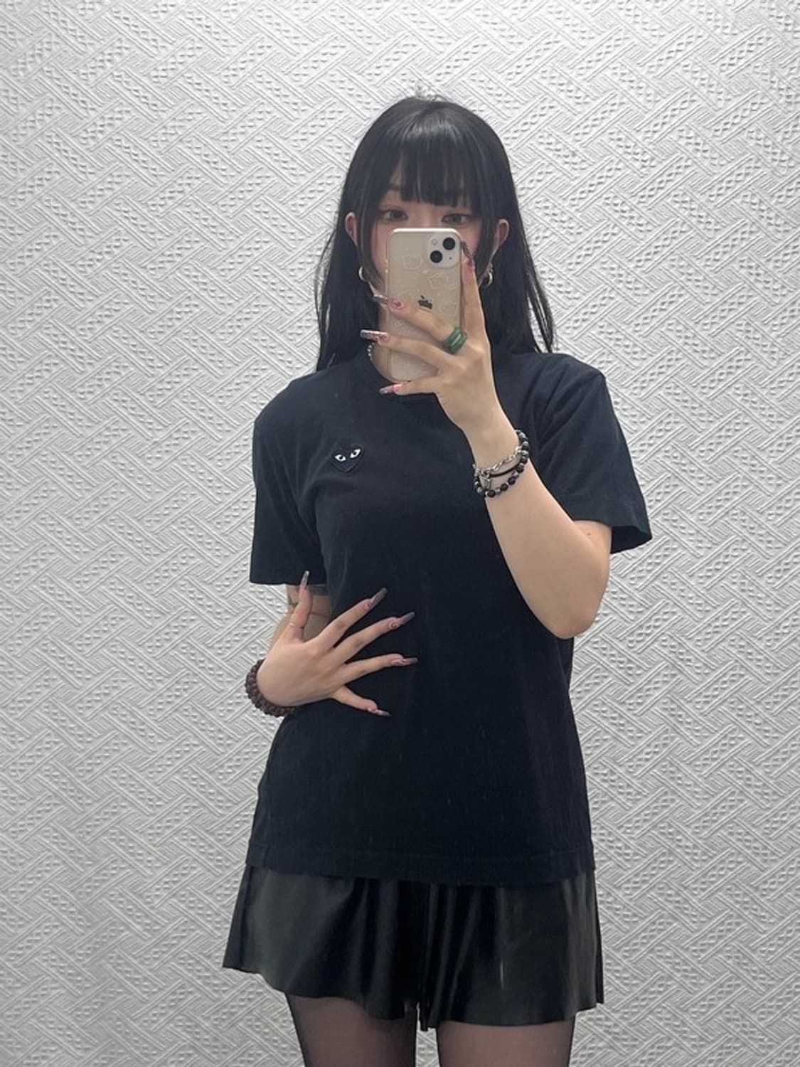 꼼데가르송 빈티지 캐주얼 플레이 블랙하트와펜 반팔티 M C11870 상품이미지2