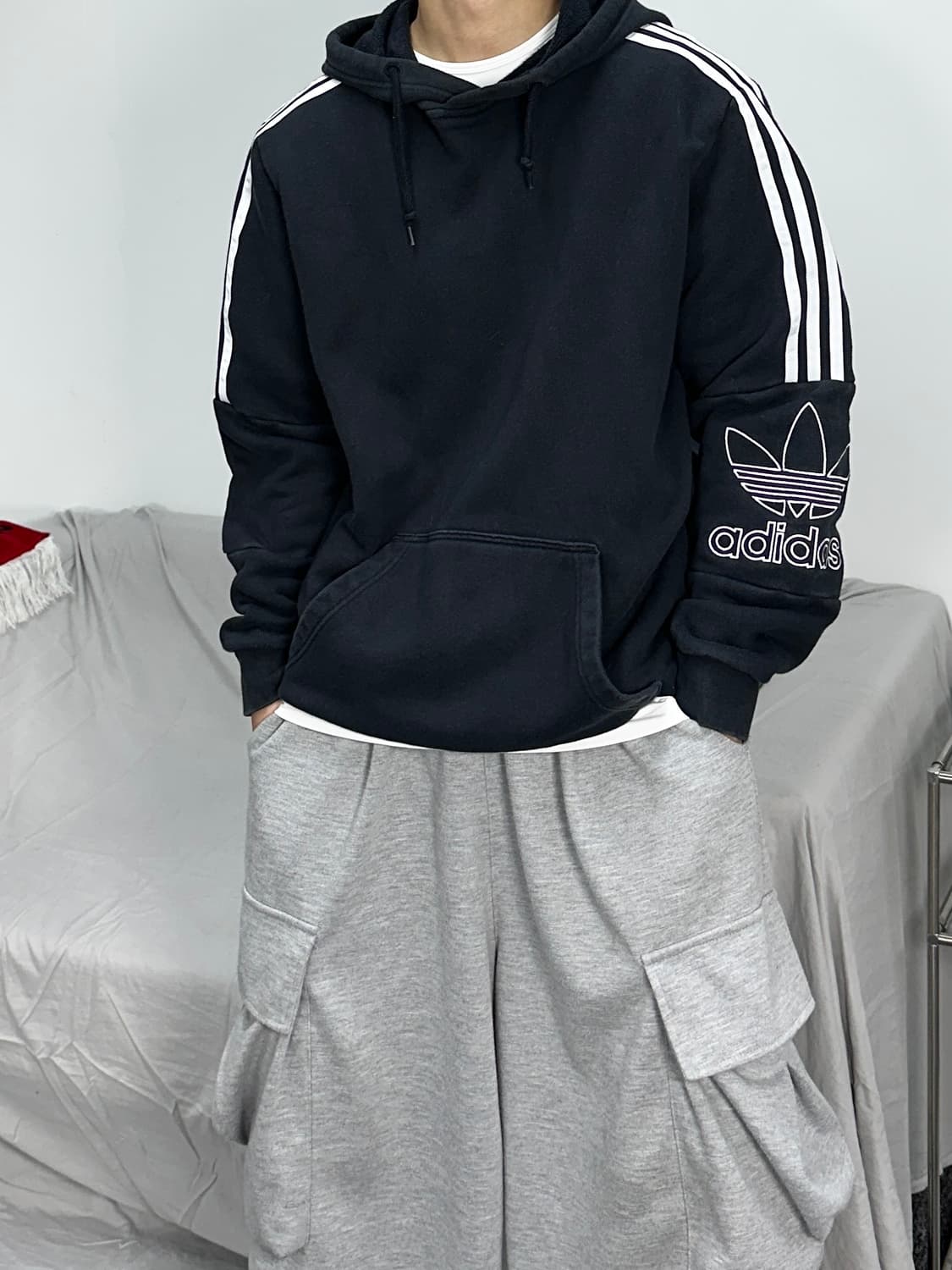 아디다스 파이어버드 블랙 후드티 2XL 상품이미지3