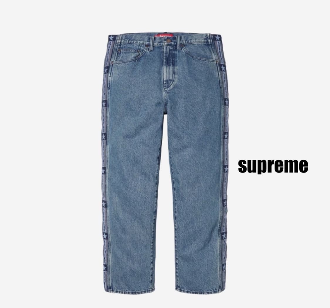 [32] 슈프림 스냅오프 배기 진 워시드 블루 - 23FW 상품이미지1