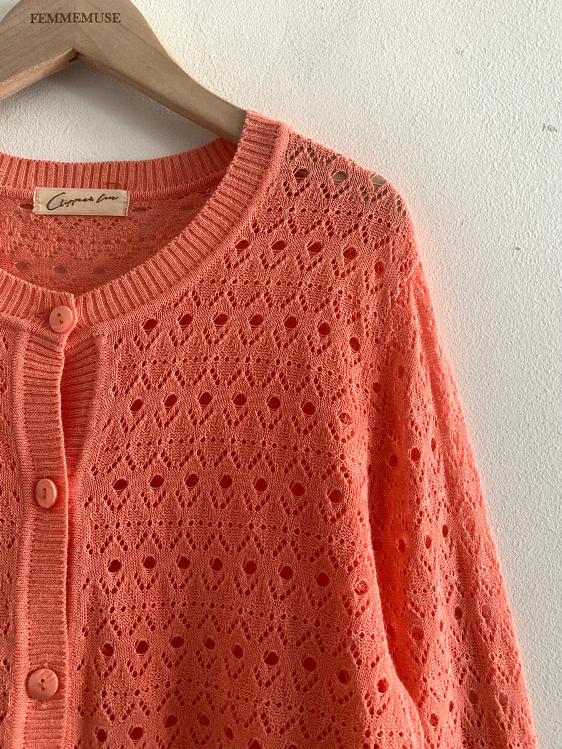 Vintage Punching Orange Knit Cardigan 상품이미지2