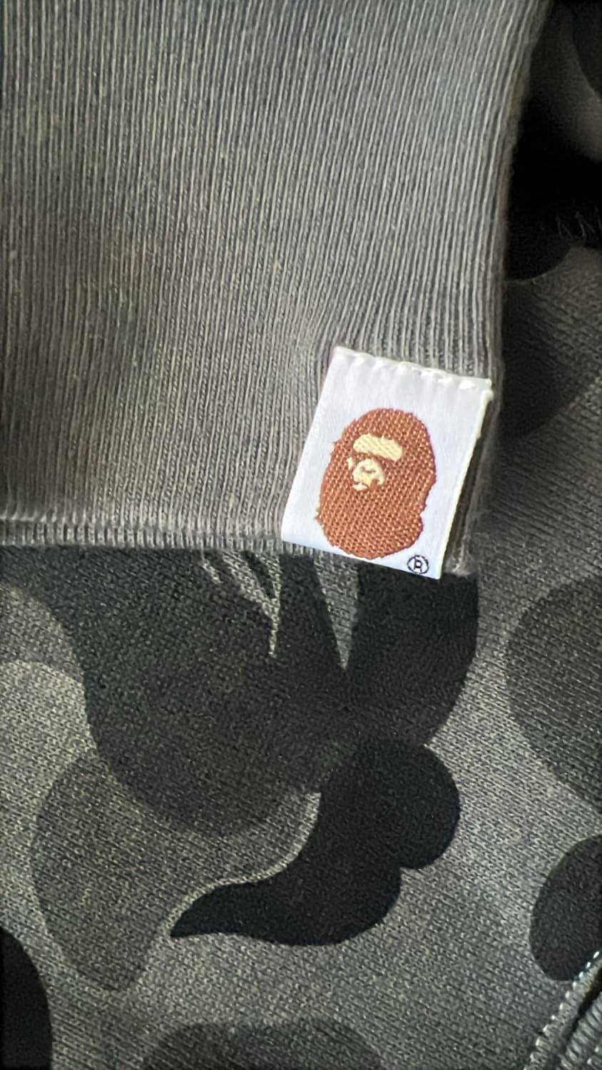 베이프 ABC 카모 풀집업 샤크후드 블랙 m 상품이미지4