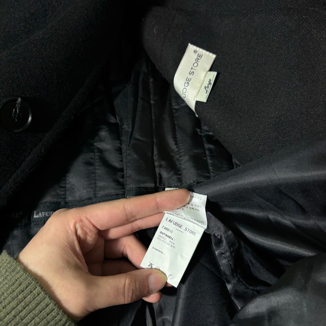 FREE 라퍼지스토어 블랙 울 발마칸코트 상품이미지4