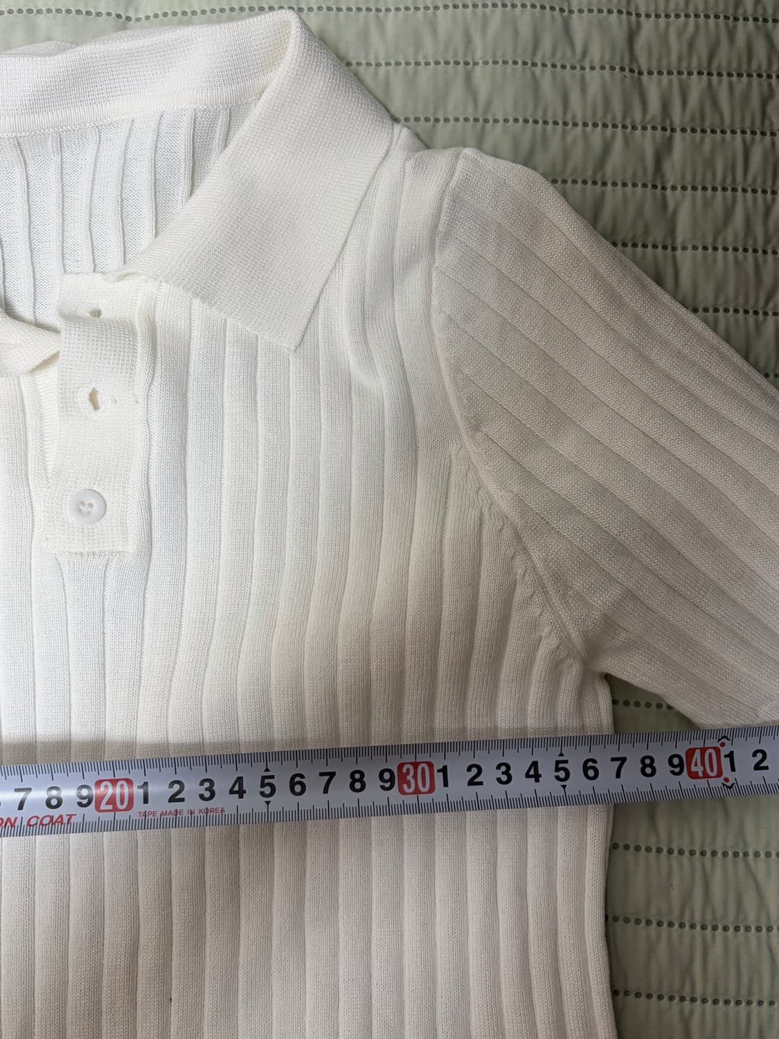 머슬핏 골지 니트 반팔 카라티 상품이미지4