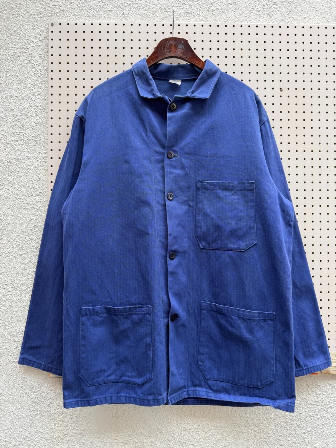 WASHED HBT OLD VINTAGE FRENCH 헤링본프렌치워크자켓 상품이미지1
