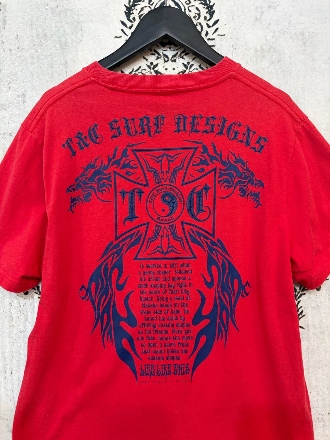 일본빈티지 T&G surf 드래곤 크로스 반팔 상품이미지4