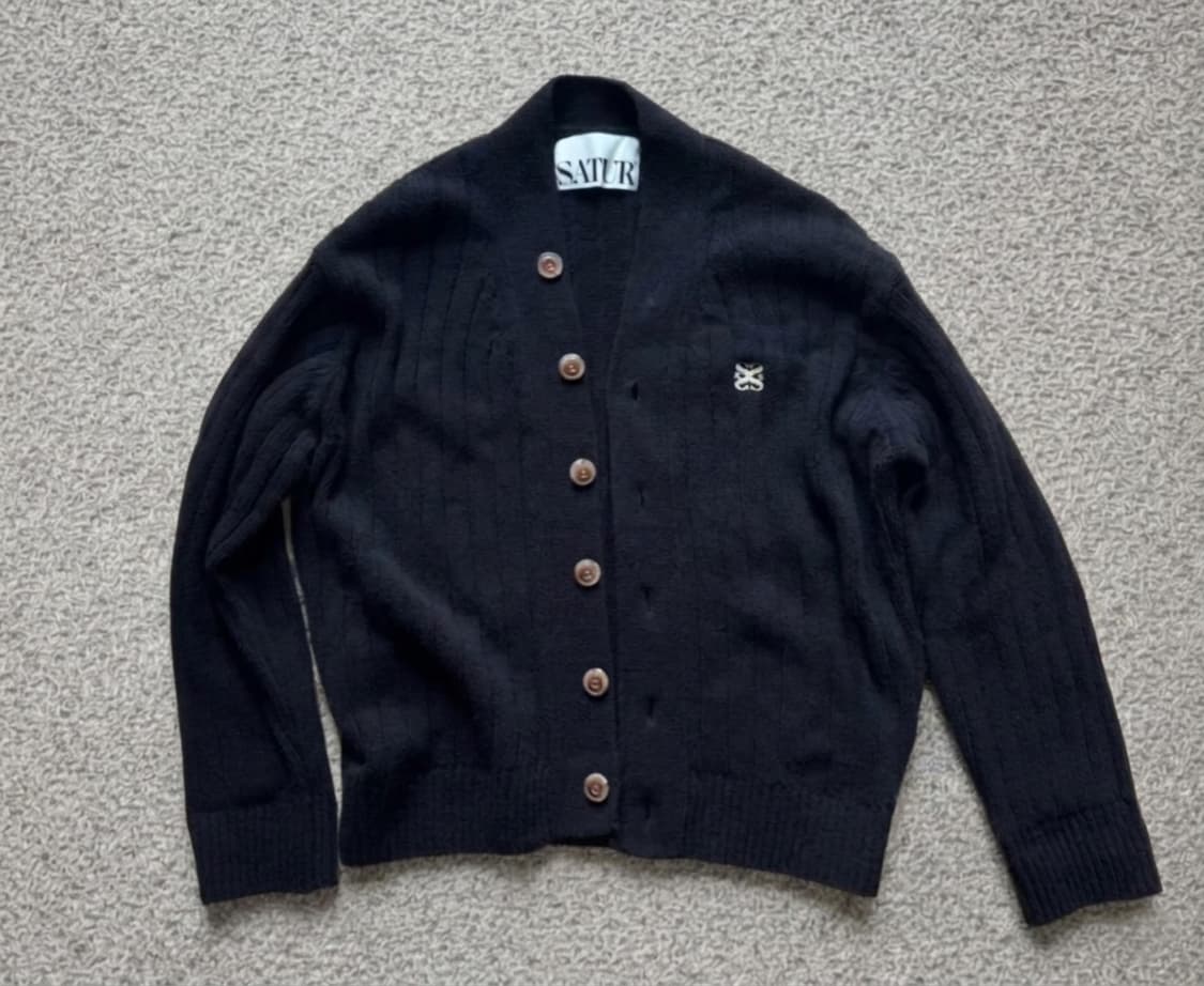 세터 파로 부클 가디건 블랙 L 상품이미지4