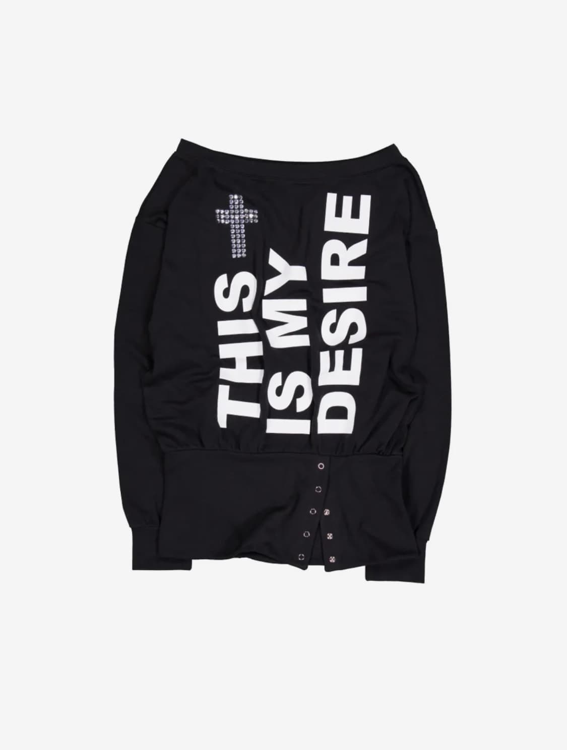 셋업이엑스이 볼드 레터링 루즈 탑 블랙 상품이미지1