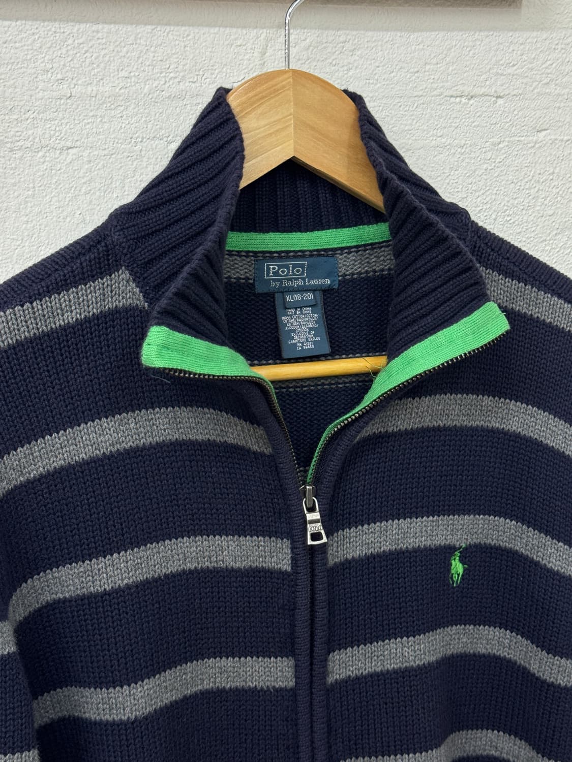폴로 스트라이프 니트 집업(T51) 상품이미지2