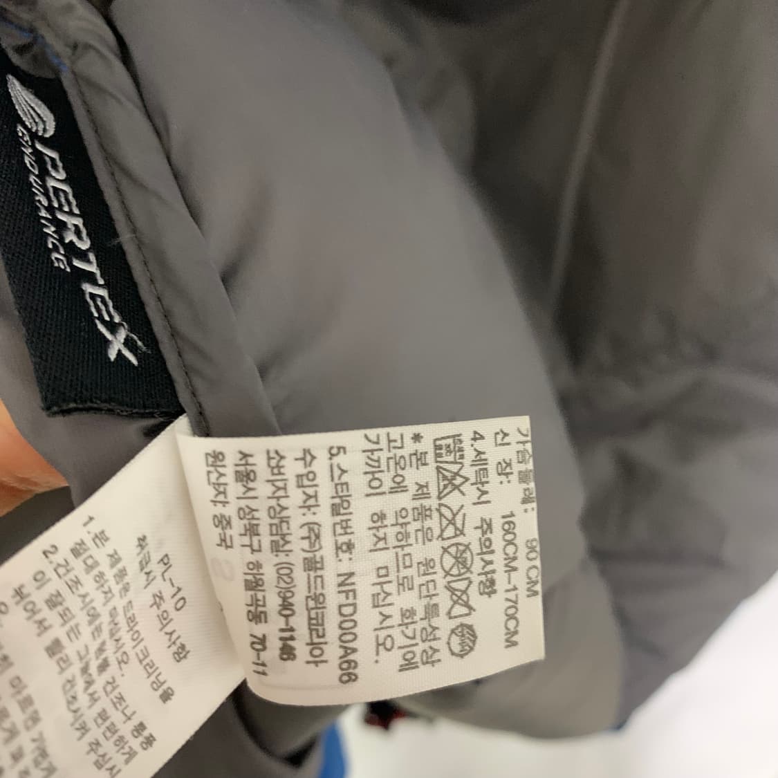 노스페이스 블루 패딩 후드 점퍼 빈티지 남녀공용 90사이즈 상품이미지7