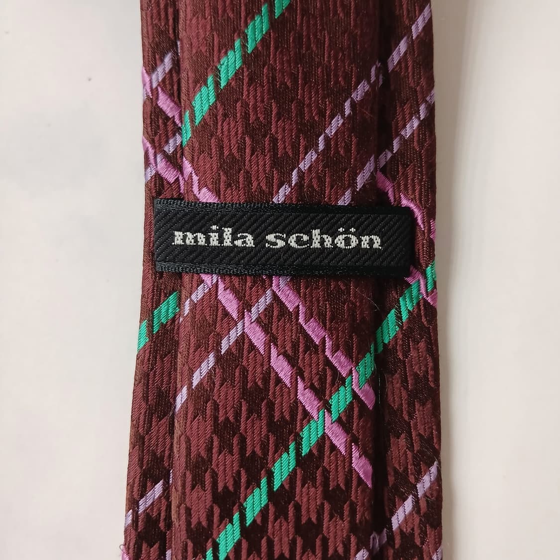 밀라숀 실크 브라운 체크 패턴 넥타이 6.7cm A+등급 E836
 상품이미지9