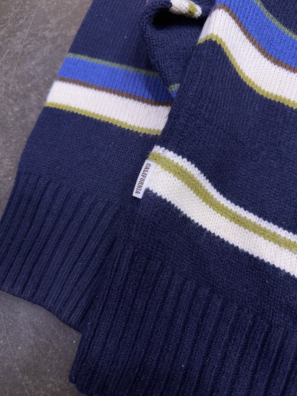 후아유 스티브 곰돌이 스트라이프 니트 스웨터 네이비 L 상품이미지7