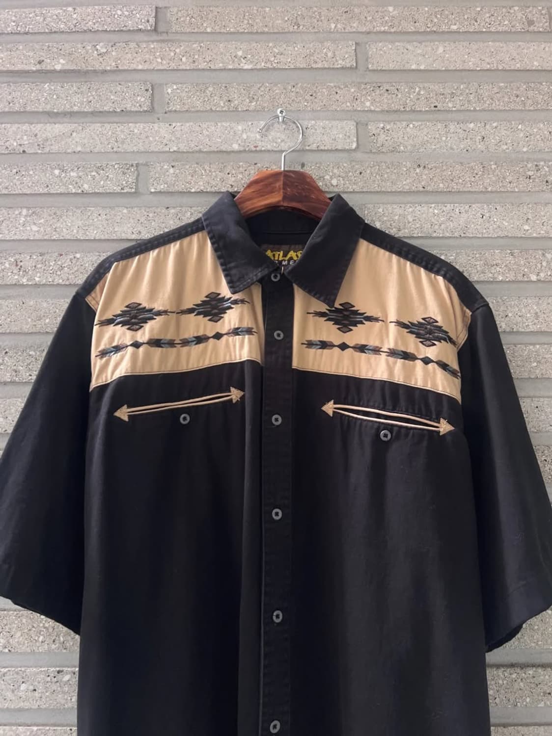 [XL]90's USA 빈티지 나바호 패턴 웨스턴 셔츠 상품이미지1