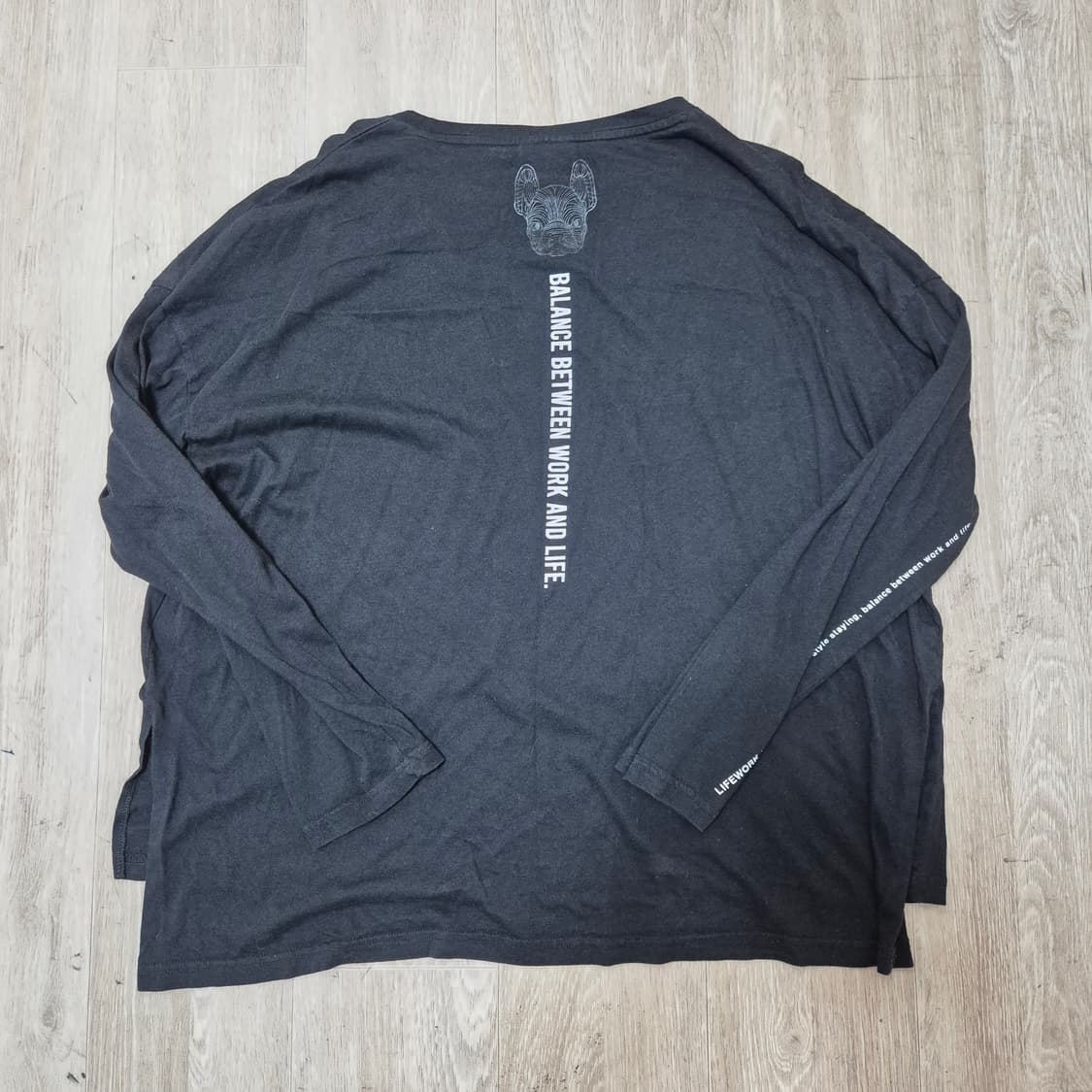 라이프워크 여성 루즈핏 와펜로고 롱슬리브 긴팔티 상품이미지7