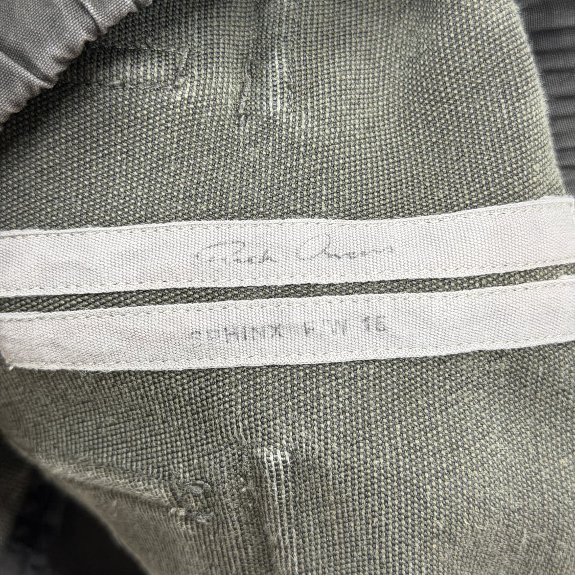 릭오웬스 15FW 다크쉐도우 드로우스트링 쇼츠 반바지 카키 상품이미지4