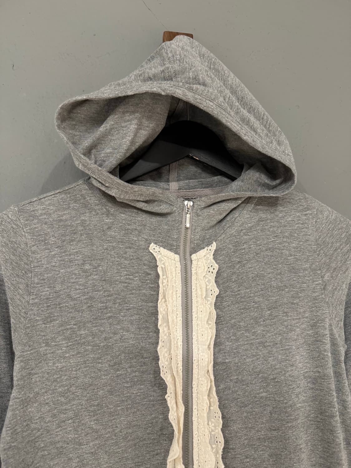 crochet line hand warmer hood zip-up 상품이미지5