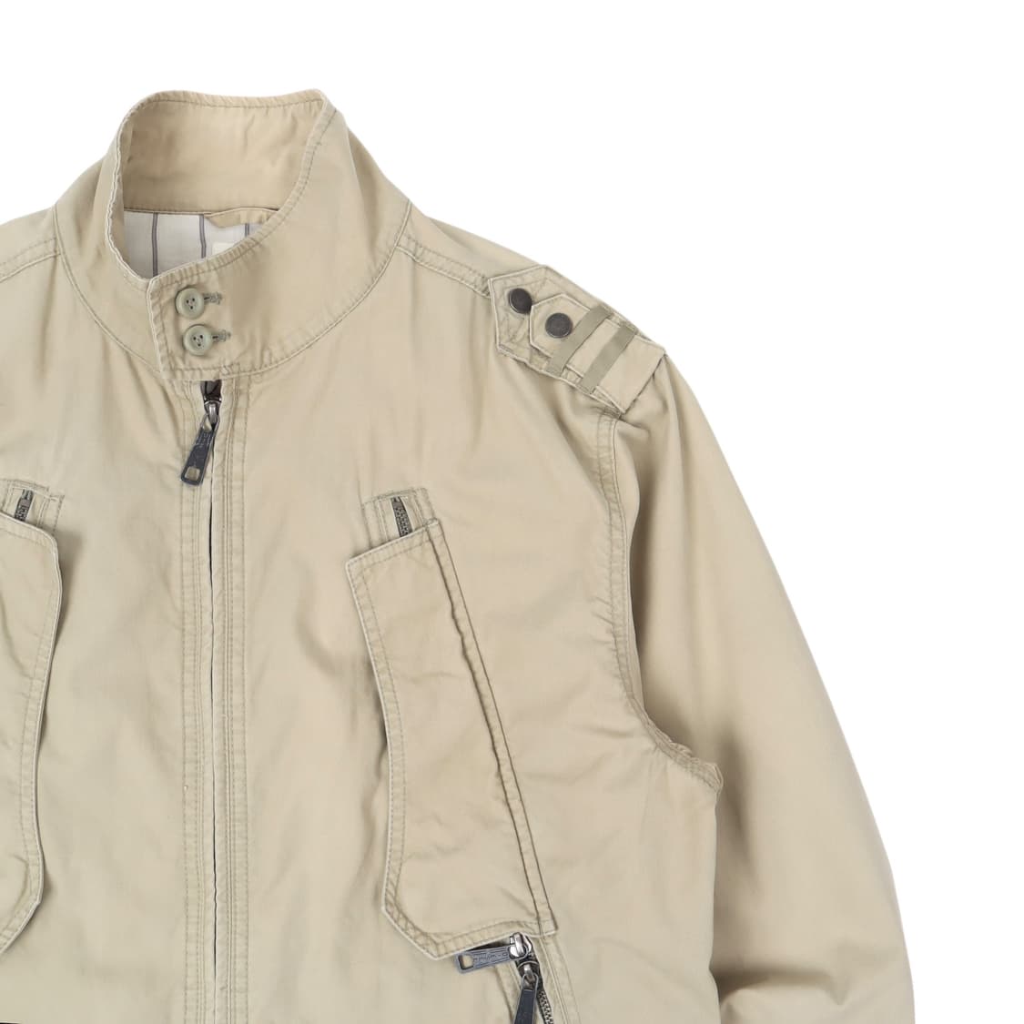 디젤 베이지 해링턴 코튼 바이커 집 자켓 상품이미지2