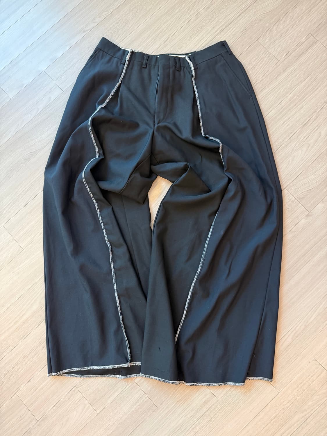 스티치 와이드 팬츠 슬랙스 벌룬팬츠 치마바지 상품이미지1