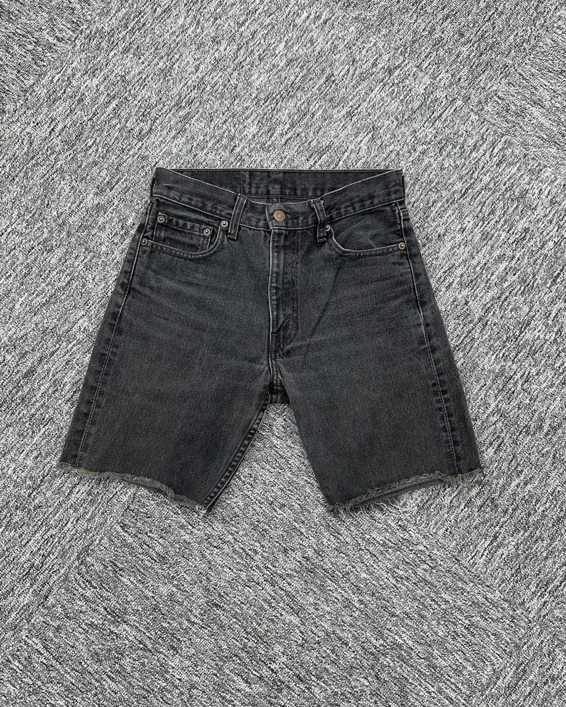 (허단35)90'S 리바이스 505 흑청반바지-M959 상품이미지1