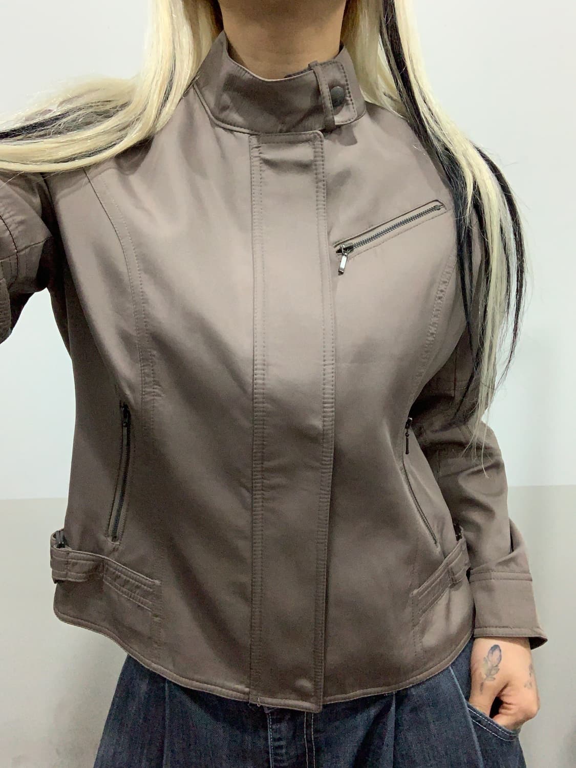 (빈티지)JPN 벨티드 스탠드카라 레귤러 핏 자켓 상품이미지1