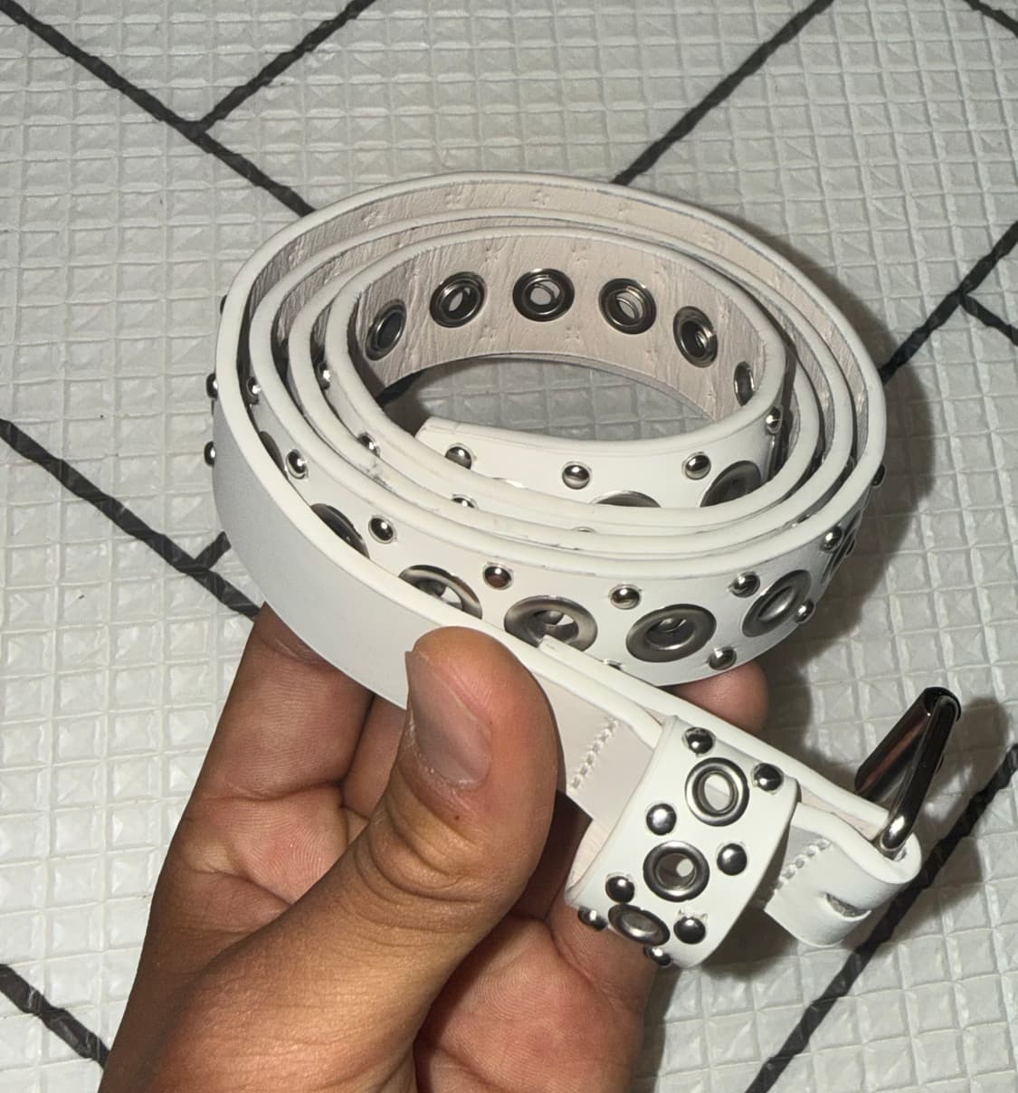 VINTAGE 벨트 (검정,흰색) 상품이미지1