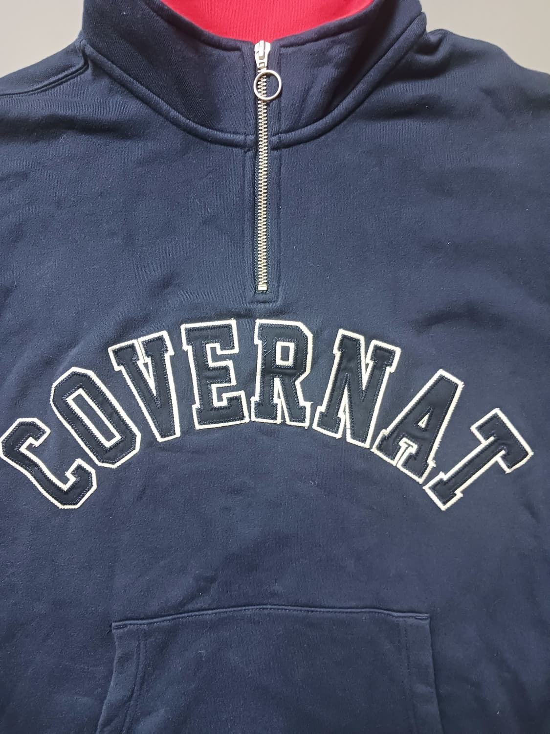 [L] 커버낫 하프집업 아치로고 맨투맨 네이비 상품이미지2