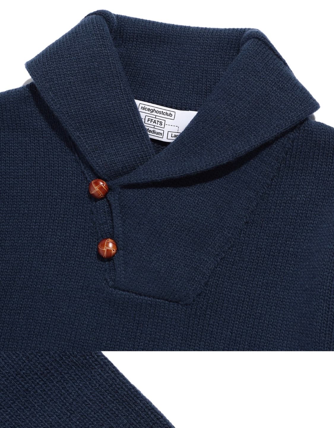 나이스고스트클럽 ffats 스왈 칼라 니트 네이비 상품이미지4