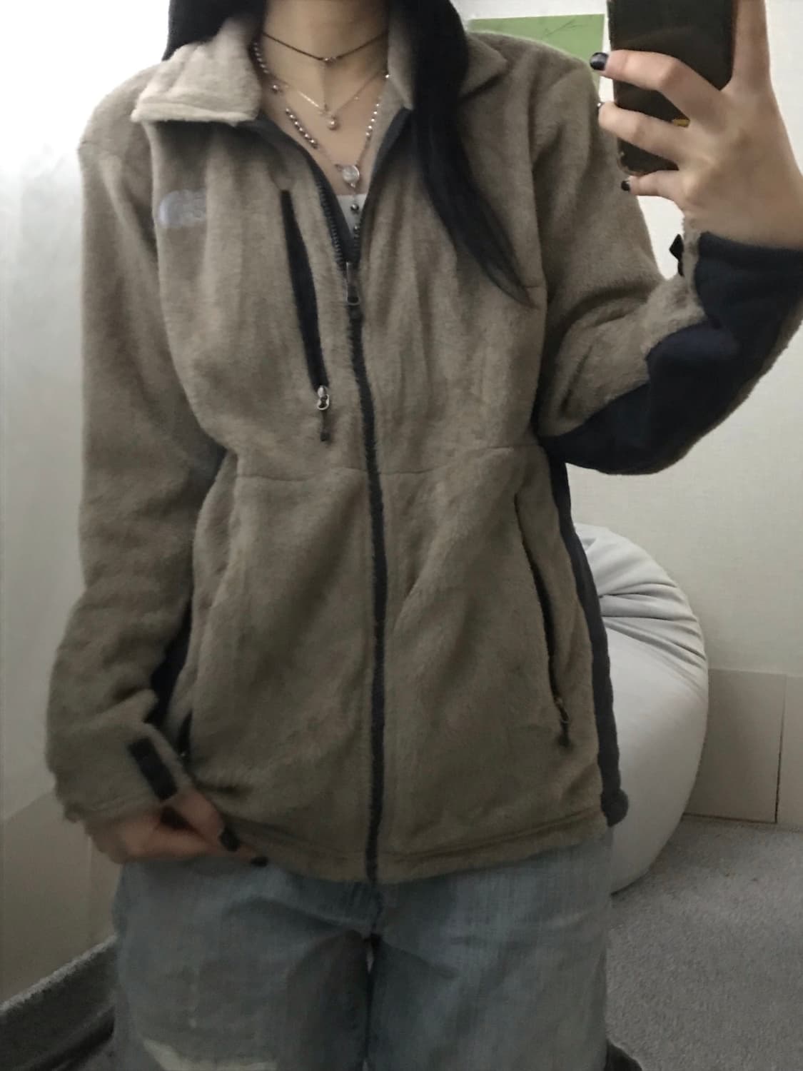 노페 베이지 후리스 상품이미지5