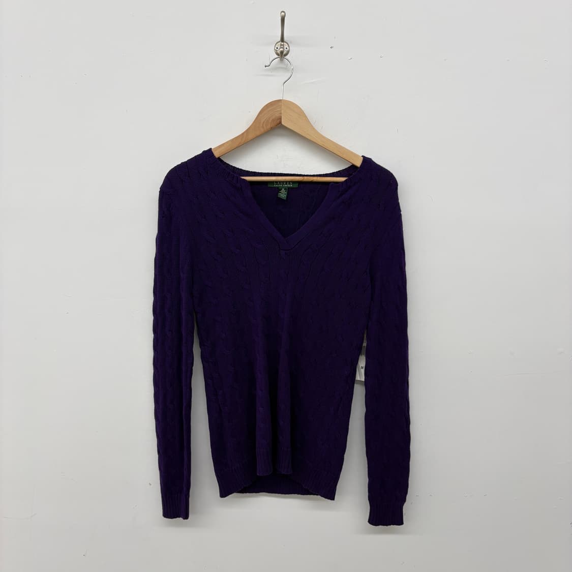 Lauren Ralph Lauren 케이블 니트 퍼플 여성 M 상품이미지1