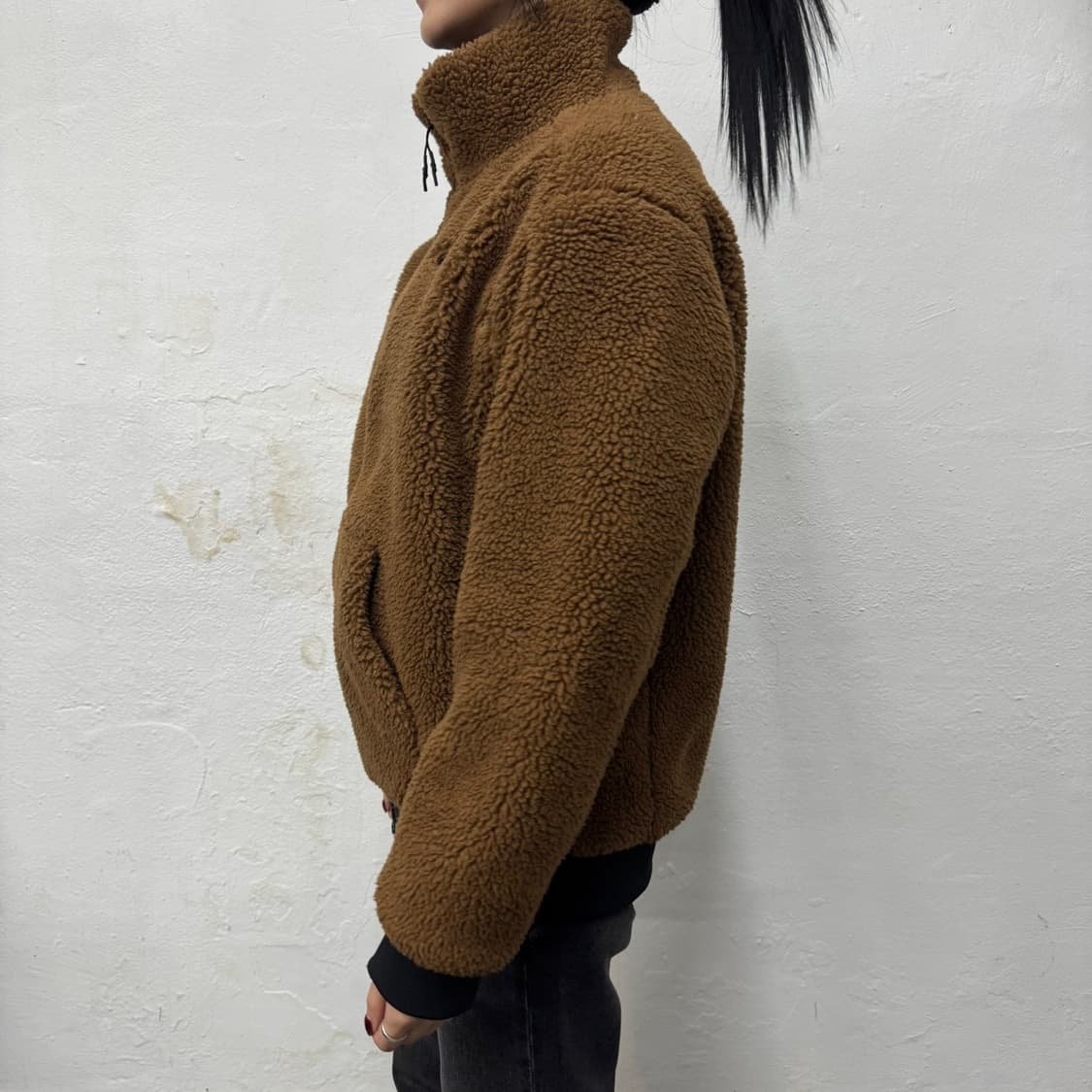 오클리(OAKLEY) 브라운 서클 자수로고 폴리 혼방 덤블 플리스 자켓 상품이미지2