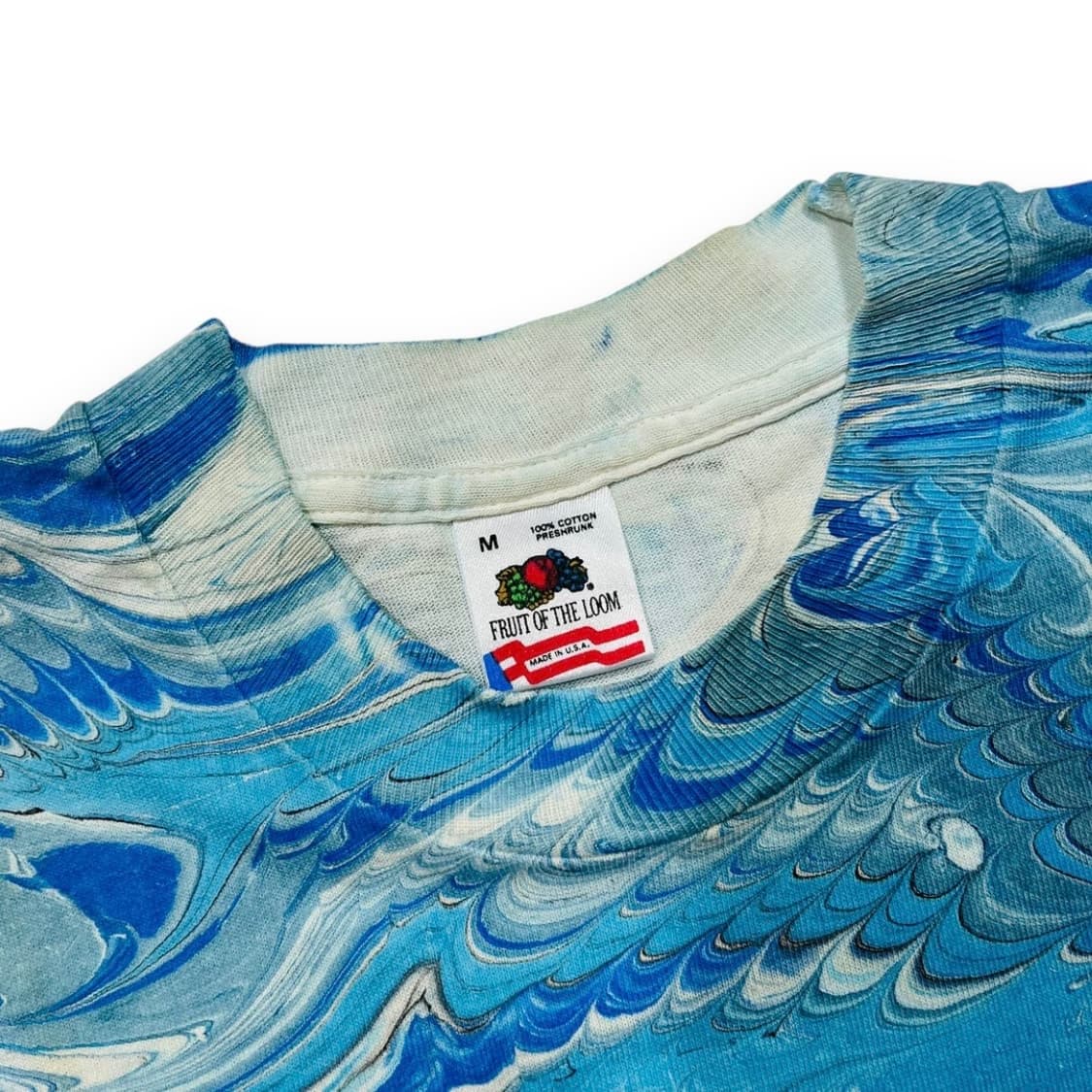 ROBIN Boston 90s 아쿠아 블루 컬러 빈티지 티셔츠 상품이미지4