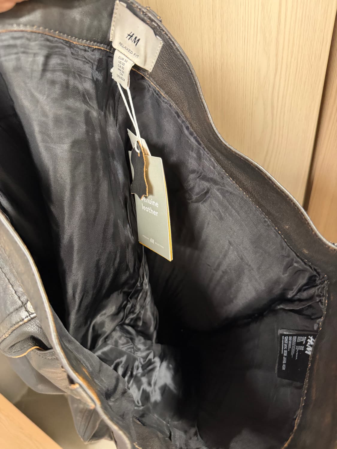 H&M 에디션 리얼 레더 바이커 팬츠 상품이미지7
