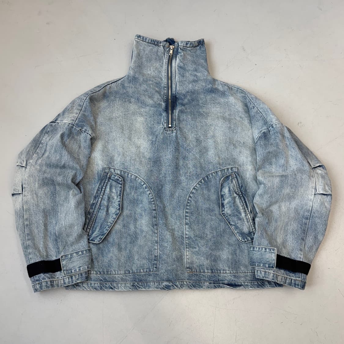 드레스볼륨 하이넥 데님 아노락 자켓 상품이미지2