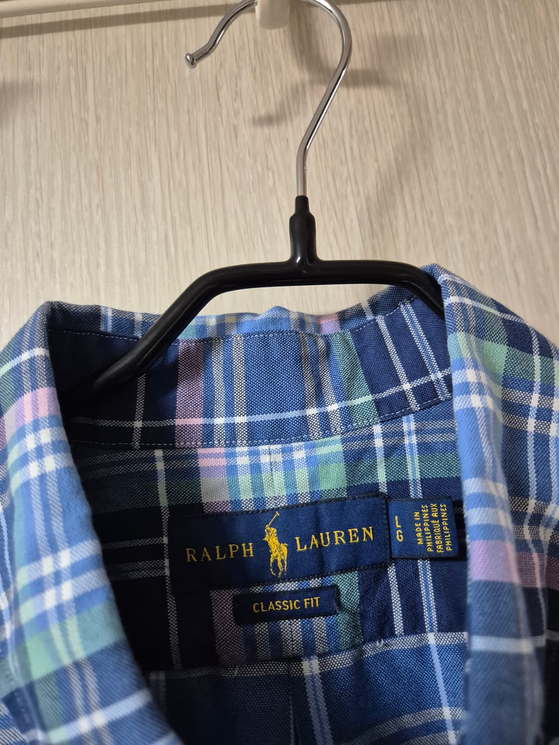폴로 랄프로렌 체크 셔츠 반팔 남방 라지 남성 상품이미지4