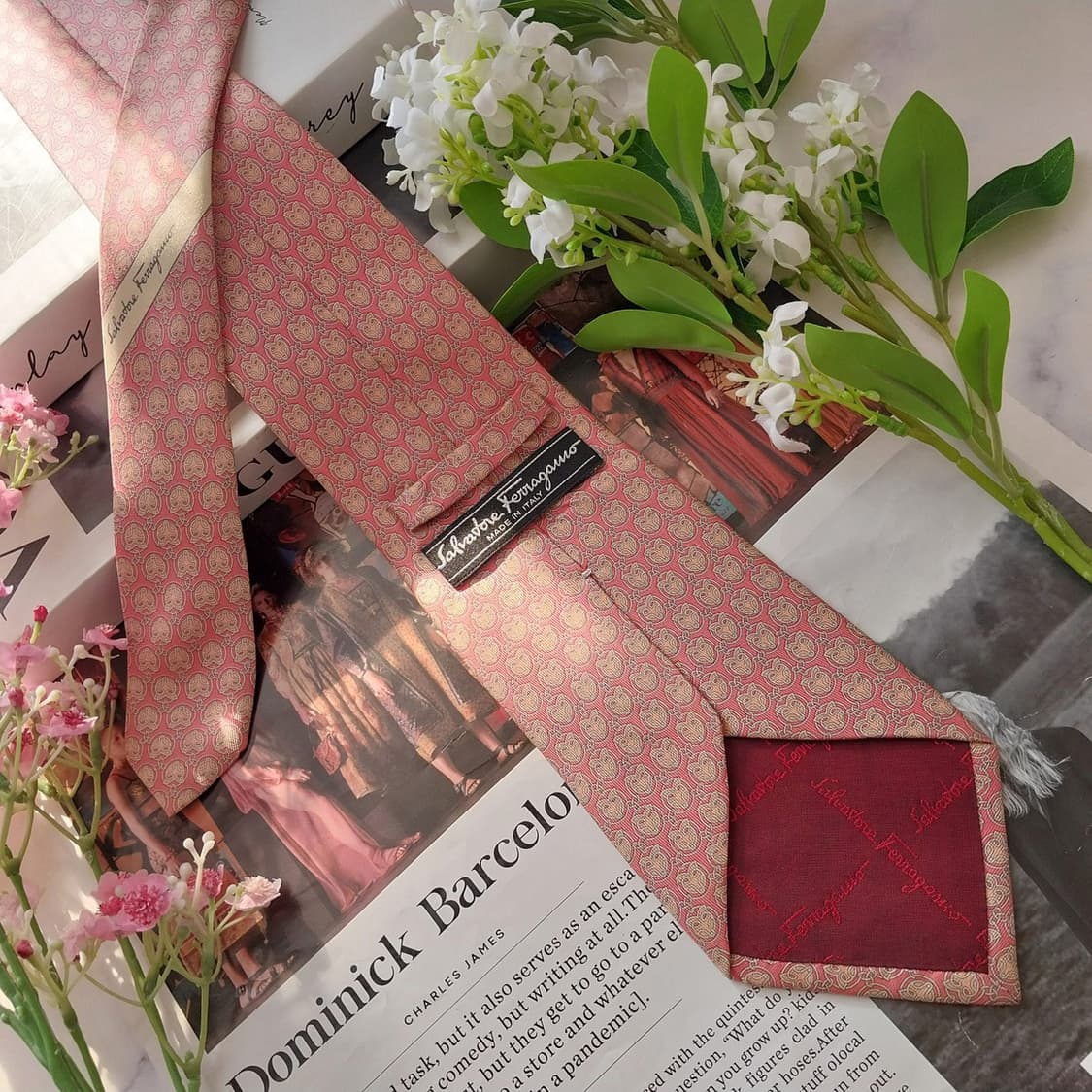 살바토레 페라가모 실크 여우 모티브 넥타이 9cm A+등급 k2019 상품이미지4