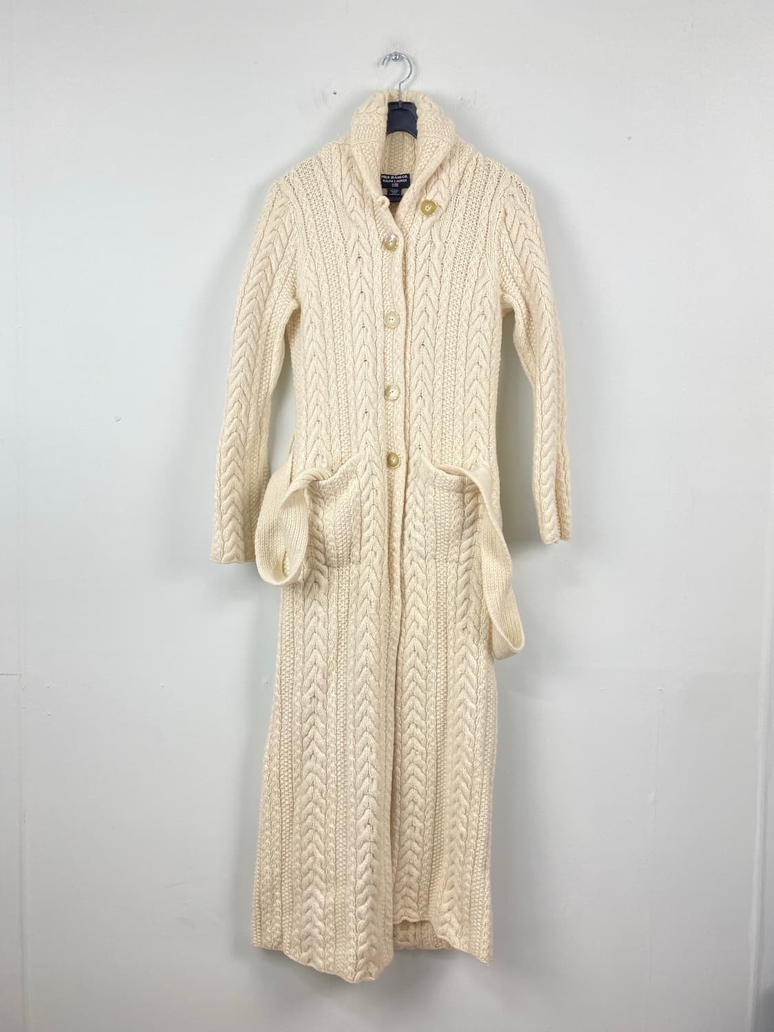 폴로 진스 랄프로렌 꽈배기 울 니트 롱 가디건 L 상품이미지1