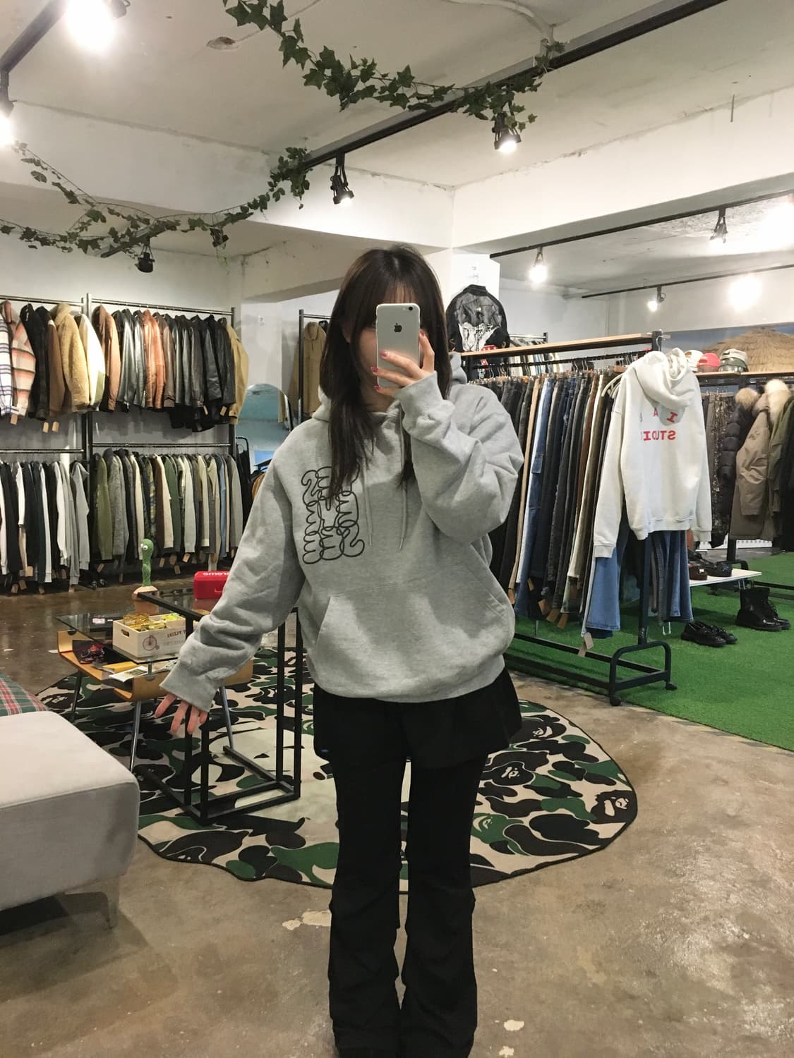 예스아이씨 빅로고 후드티 멜란지그레이 상품이미지6