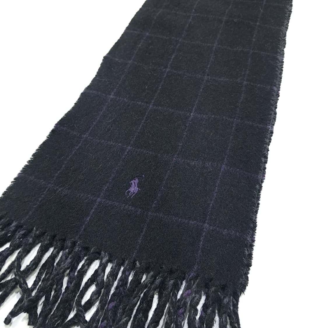 MX435 폴로 이태리판 램스울 양면 퍼플포니 차콜 머플러 목도리 상품이미지3