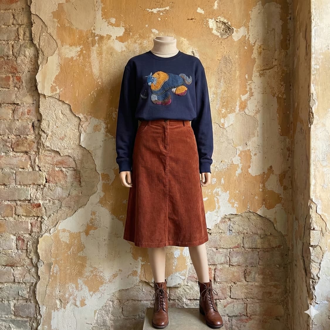 아트워크 자수 스웻셔츠 상품이미지2