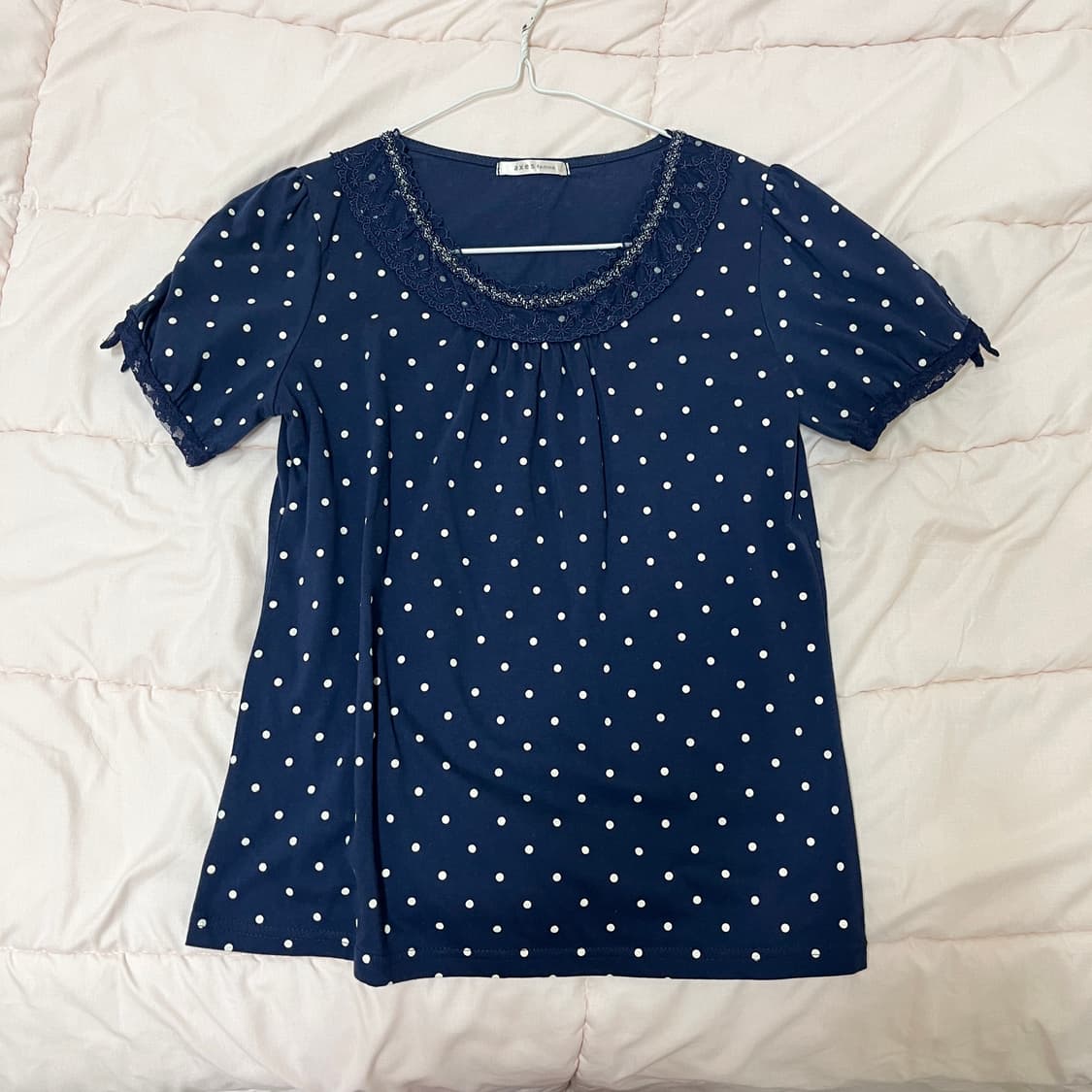 네이비 도트 반팔티 상품이미지1