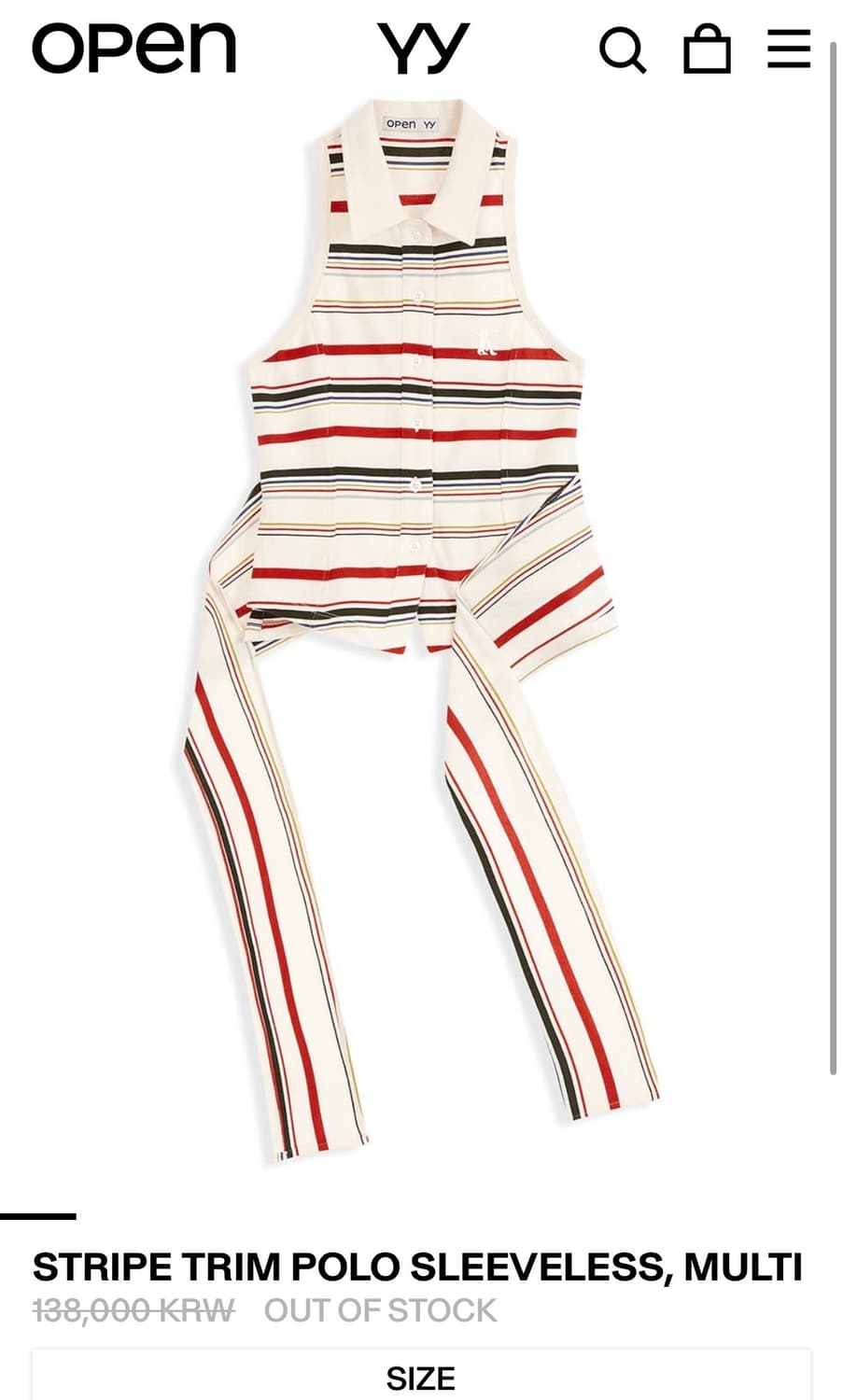 Openyy오픈와이와이 STRIPE TRIM POLO SLEEVELESS 상품이미지1