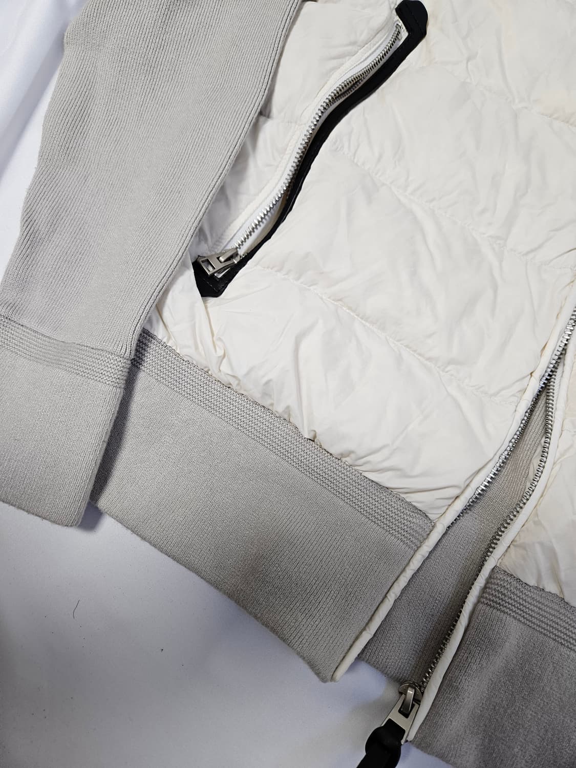 MOOD 무드 화이트 패딩 니트집업 자켓 울 덕다운 자켓 M 상품이미지2