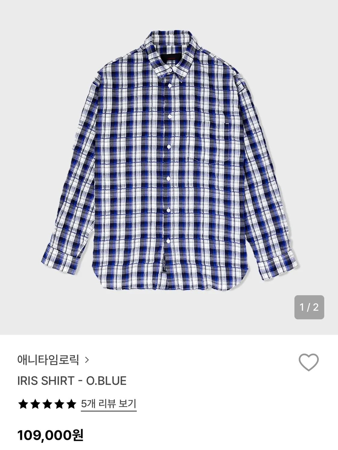 애니타임로릭 IRIS SHIRT - O.BLUE m 사이즈 상품이미지1