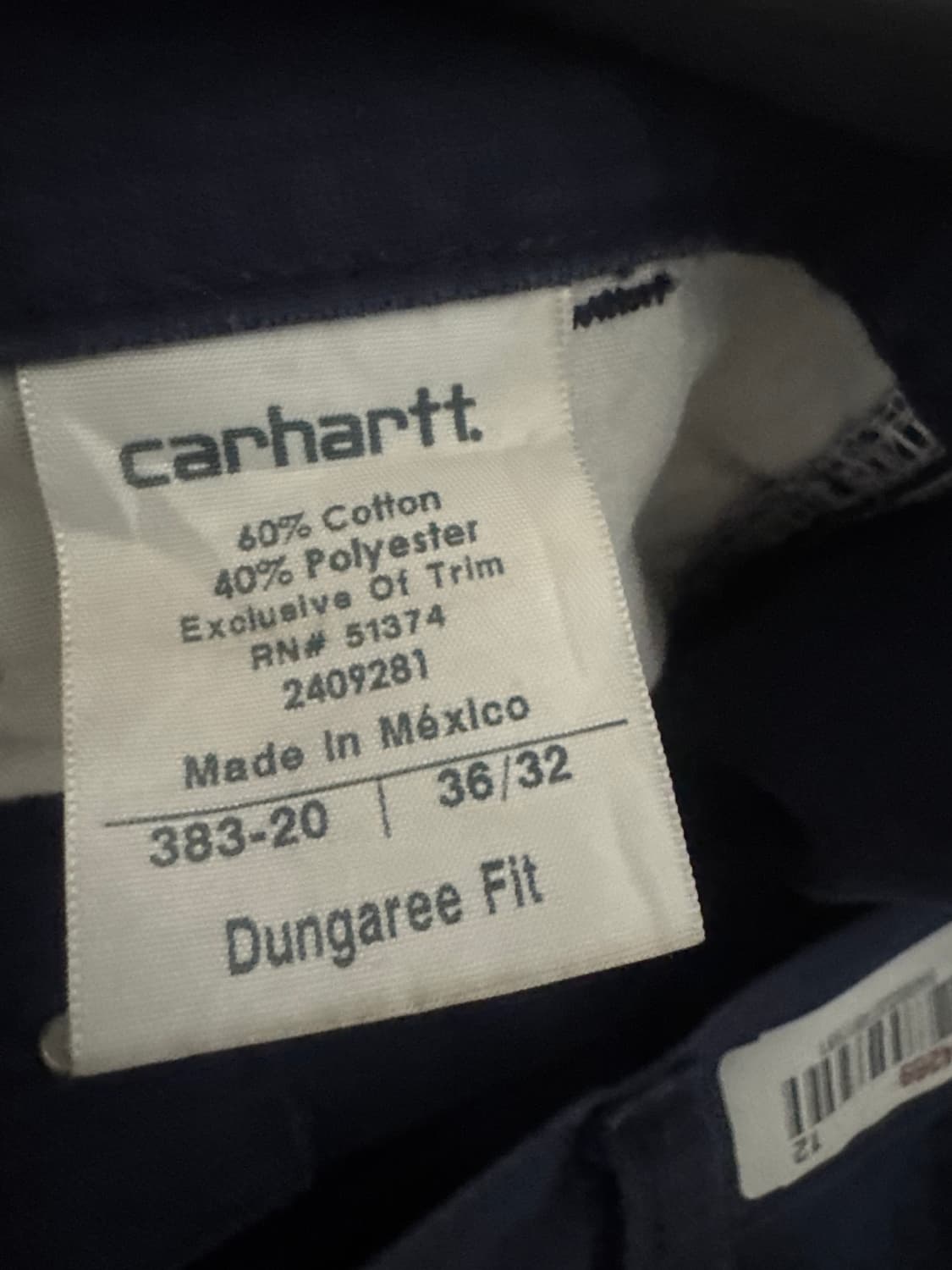 칼하트 워크 팬츠 36/32 상품이미지3