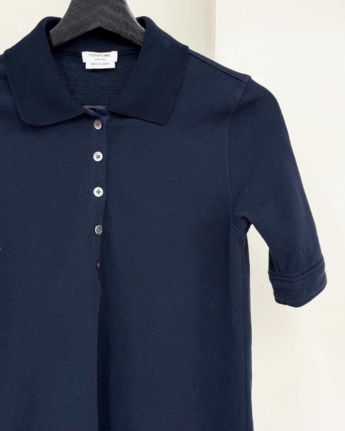 톰 브라운 네이비 코튼 피케 폴로 드레스 상품이미지4