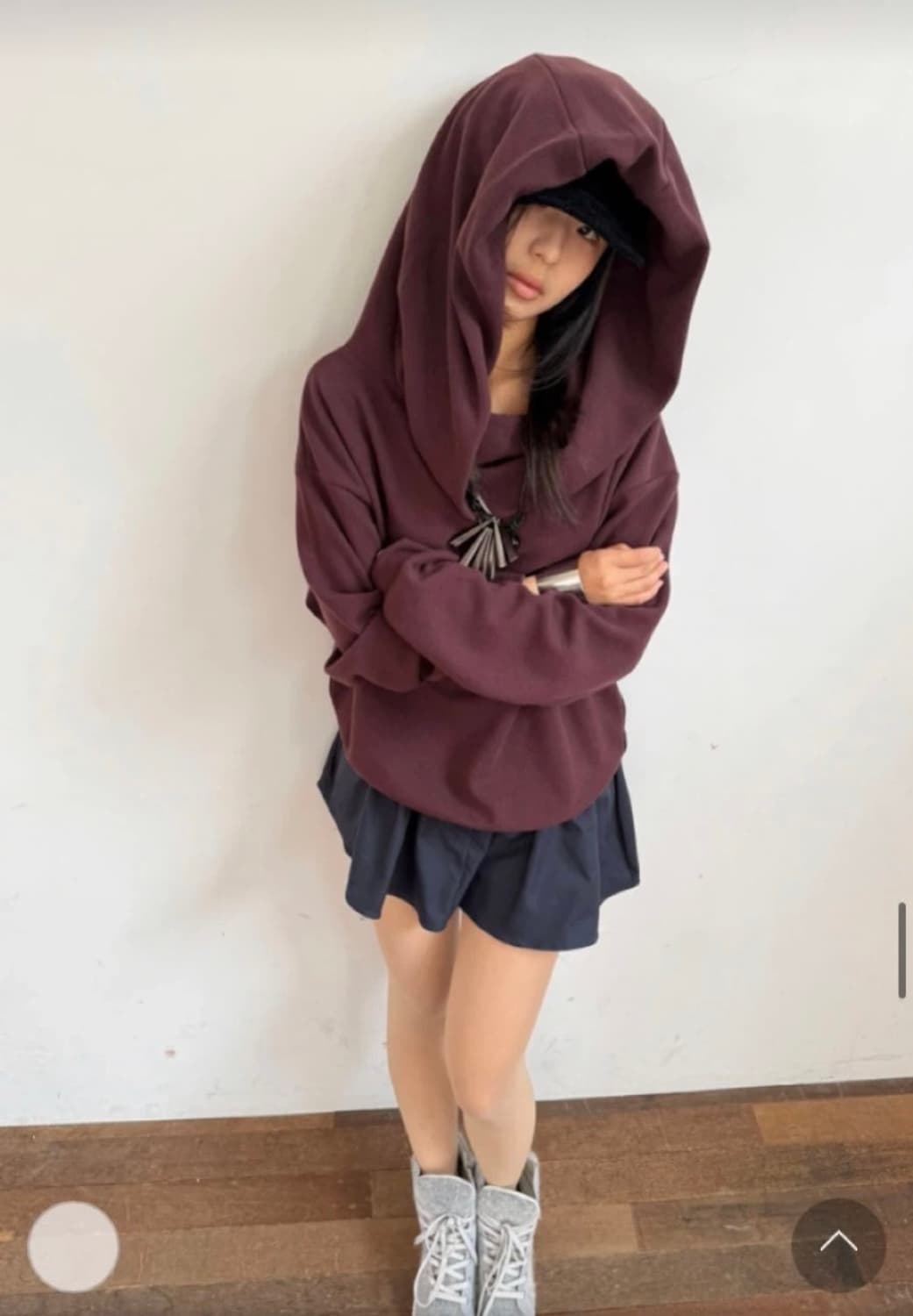 팁씨 캐쥬얼 오프 후드탑 그레이 상품이미지2