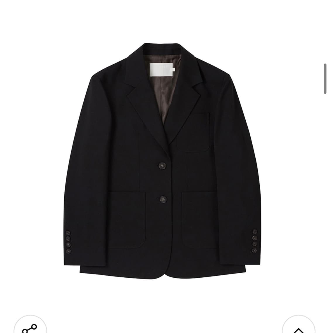 (새상품)(M) 드로우핏 우먼 2버튼 오버핏 싱글 블레이저 [BLACK] 상품이미지7